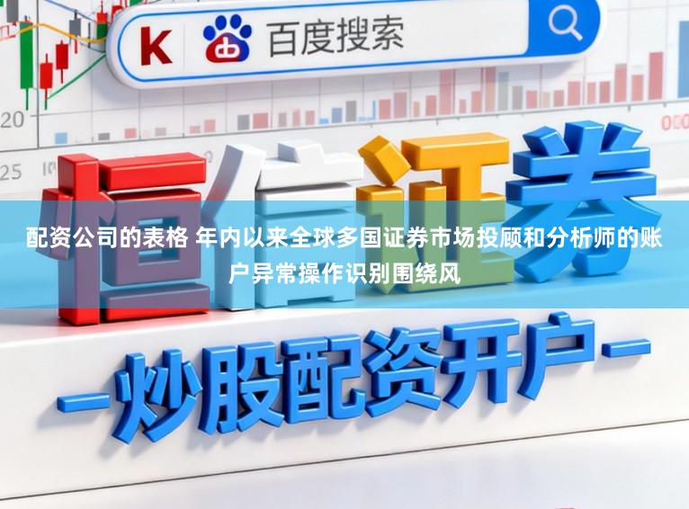 配资公司的表格 年内以来全球多国证券市场投顾和分析师的账户异常操作识别围绕风